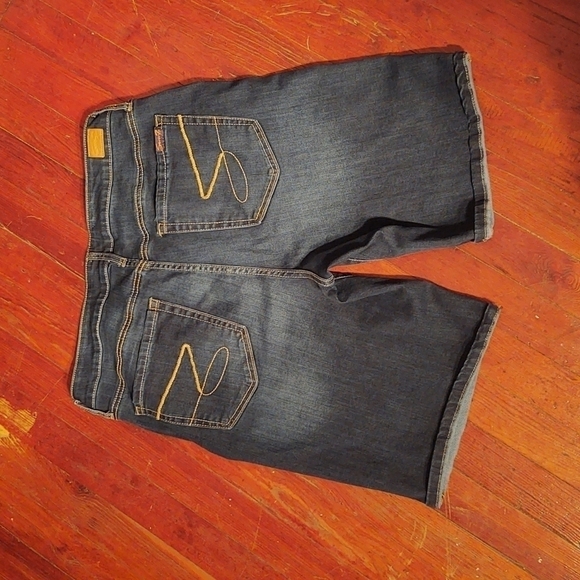 Seven7 Sunset Bermuda Long Length Dark Wash Denim Shorts Sz 14 - Picture 6 of 12
